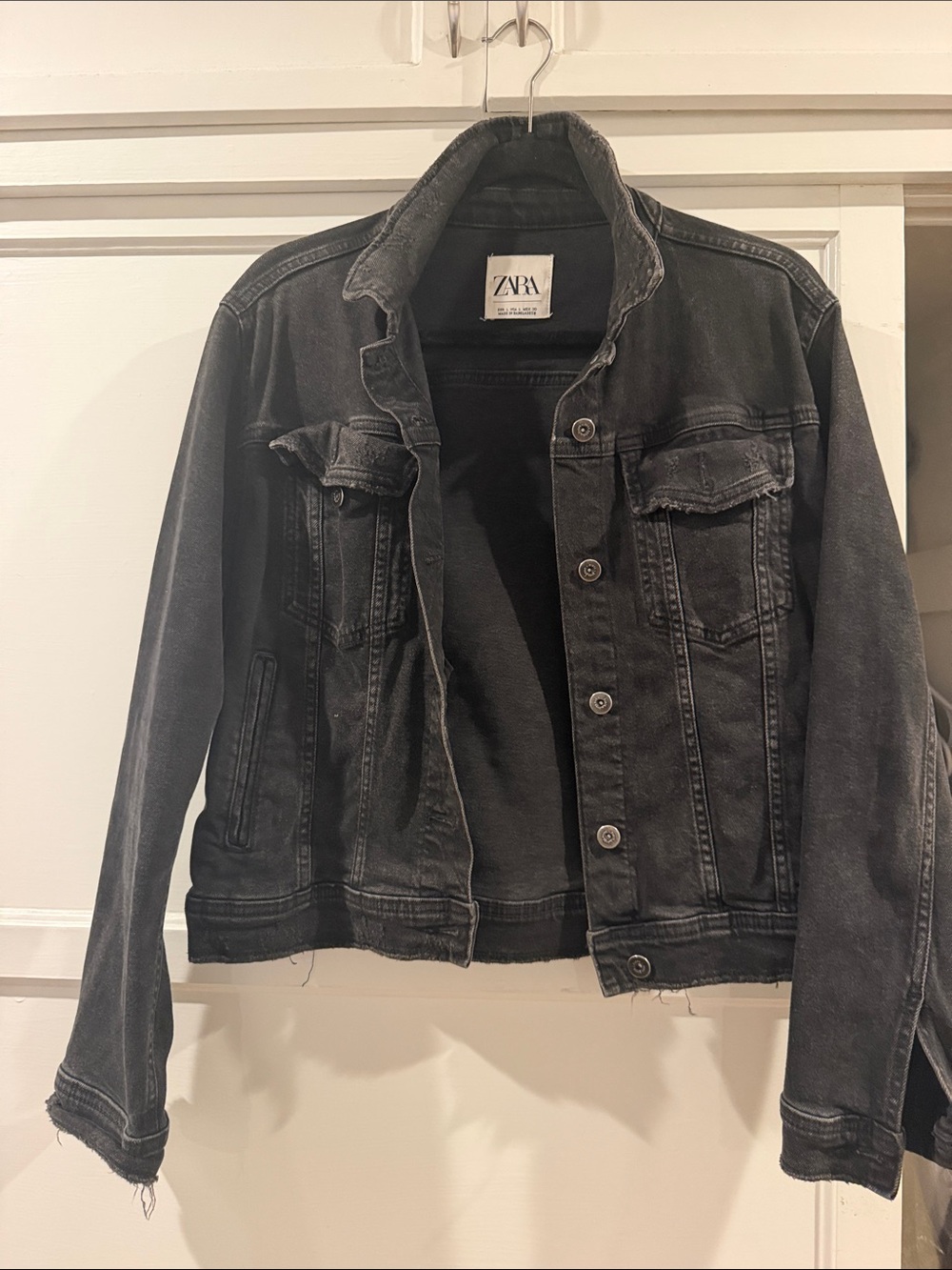Zara Denim Jacket Black Size Medium